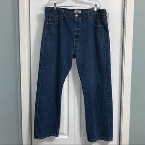 LEVI’S men’s Original 501 straight leg button fly blue Jeans size 42 denim